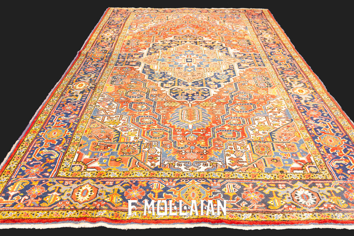 Antique Heriz Rug Rust/Red Color n°:628612